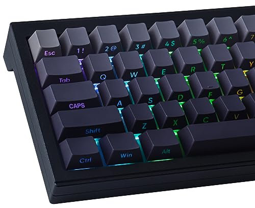 PBT Keycaps 135 Keys Custom Grey Gradient Keycaps Set Letter Side Print Shine Through Keycap ANSI&ISO Layout for Cherry MX Switches Mechanical Keyboards (Cherry Profile)