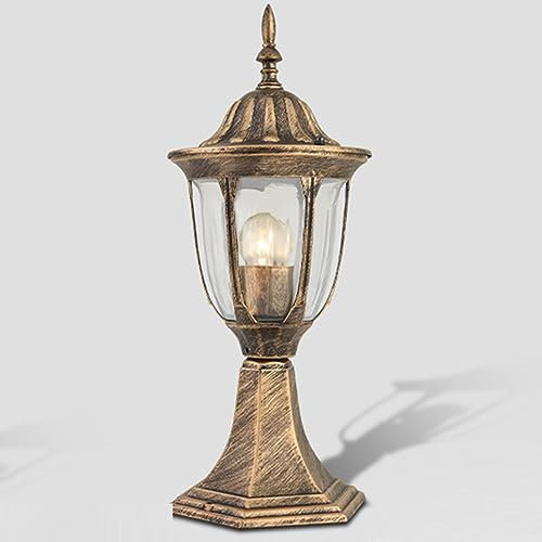 Mengjay Sockelleuchte Außenleuchte Retro Spalte-Lampe Außen Pollerleuchten Sockelleuchte Gartenleuchte Rasen Terrasse im Freien Tischleuchte Säulelampe Villa Pfosten Zaun Wegeleuchte (A)