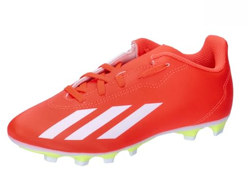 Adidas X Crazyfast Club FX fotboll/fotbollsskor (fast mark) för unisex barn, storlek 36 2/3 EU, sol röd/moln vit/lag sol gul, Sol röd/moln vit/lag solgul, 36 2/3 EU