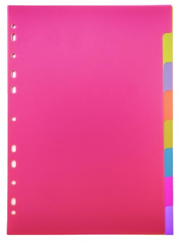 Plus Office – Separadores A4 para Archivador, Índices para Carpeta, Carpesano y Archivador de 2 a 4 anillas, Separadores de Polipropileno Ideales para Oficina y Escuela (8 Posiciones)