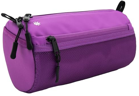 Lumiere & Co. Bike Handlebar Bag - Durable, Multiple-Size Options and Multi-Color Options -Dual Elastic Straps, Clips & Hook & Loop Attachments (Large, Purple)