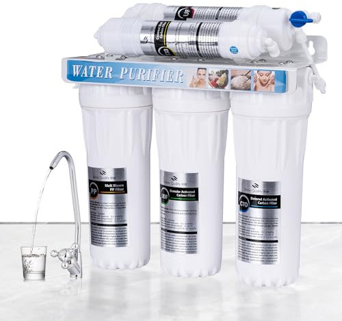 TOPWAY 5-Stage Under Sink Drinking Water Filter System 0.01 Micron Ultra-Filtration System 10 Inch
