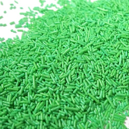 Streuselheld Jimmies Waldmeister Geschmack 40g Zuckerstreusel | Grüne Sprinkles als leckeres Topping für Torten, essbare Deko-Streusel für Muffins, Cupcakes und Geburtstagskuchen