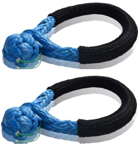Abschleppseil 2 STÜCKE Blau 6 mm * 80 mm Weiche Schäkel Anhänger-Zugseil Offroad-Wiederherstellungs-Schleppgurt Abschleppseile