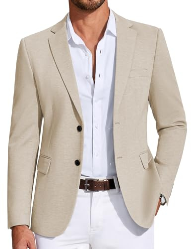 COOFANDY Men’s Casual Blazer Jacket Slim Fit Sport Coat Fashion Suit Blazer Light Khaki, M