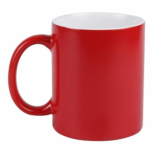 JMS we create smile Personalised Magic Mug, Custom Photo Text Mugs Magic Heat Sensitive Color Changing Coffee Mug Milk Tea Cup Customised Original Gifts for Family Lovers Friends Couple (Red)