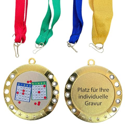 eberin · Medaille Bingo König & Friends – Ideal für Bingo-Turniere, Spieleabende, Vereinsfeiern, Bingoveranstaltungen · personalisierbar mit Wunschtext
