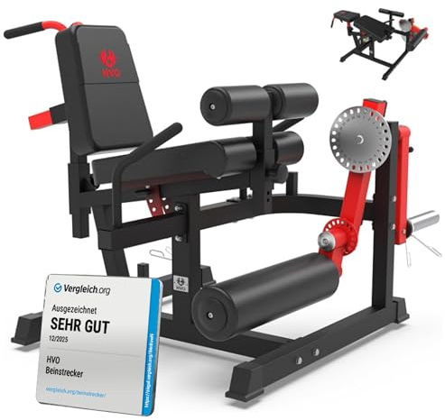 HVO Beinstrecker und Beinbeuger Gerät: Sitzende Beinstrecker Maschine Beine Curl Trainingsgerät Beinpresse Beintrainer für Zuhause Fitnessgerät Home Gym sportgeräte Leg Curl and Extension Rot