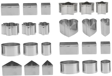MAGICLULU Stampi per Biscotti in Acciaio Inossidabile 24 Pcs Forme Geometriche Set per Baking Decorazioni Dolci Pasticceria