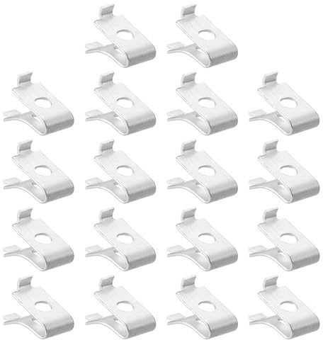 sourcing map 18pcs Cabinet Shelf Clips Metal Adjustable Shelf Bracket Clamp Shelf Support Pins Shelf Clip Support Hardware Replacement Parts for Metal Shelving, Silver