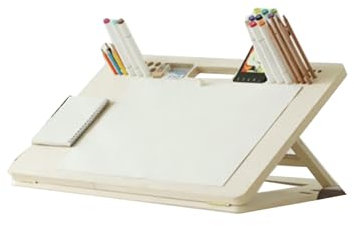 WJFTODAY Zeichentische, Zeichentisch, A3-Zeichenbrett aus Holz, tragbarer Zeichentisch, meichentisch, mit Loch zur Pinselaufbewahrung, Einstellbarer Winkel, für professionelle Künstler und Hobbymaler