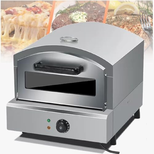 Commercial Electric Pizza Oven, 2000W Stainless Steel Countertop Oven for Restaurants & Homes, Ideal for Baking Pizzas, Pretzels, & More.