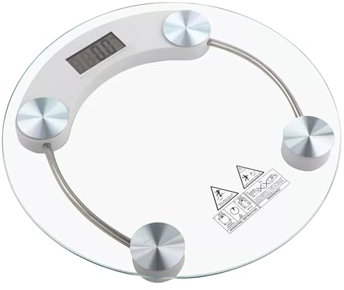 Yasta Bilancia Pesapersone Digitale da Bagno Portata max 180 Kg in Vetro Temperato Trasparente con Display LCD