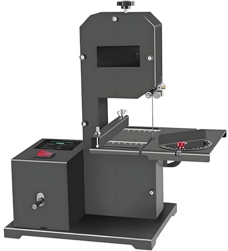 Sega a nastro da banco, 800 W, 220 V, capacità di taglio 70 mm, gola 90 mm, taglia legno, acrilico, schiuma, tavolo inclinabile (0-45°)