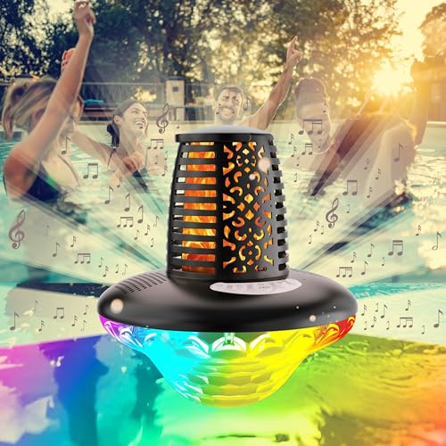 VISOFO Altoparlante galleggiante per piscina Bluetooth con luci | Accessori per piscina fuori terra e interrato nuoto impermeabile IP68 Vasca idromassaggio all'aperto Patio Offerte Wireless Cool Stuff