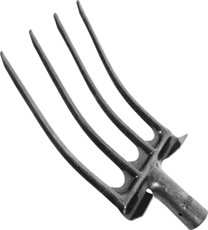 Gadpiparty Fourche de Jardin en Acier Argenté à Quatre Dents Facile à Fixer pour Labour Profond Terrain, pour Préparer Champs et Aménagement Paysager