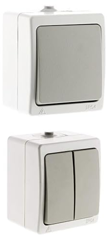 Zenitech - Va et vient simple + Va-et-vient Double - IP54 - Gris Clair - Akya