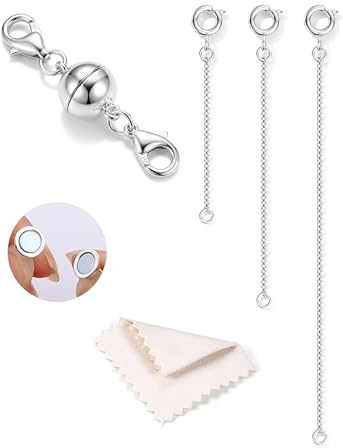 YADOCA Kedjeförlängning silver 925 magnetlås kedja 14K förgylld förlängning guldkedja halsband vristlänk armband förlängningskedja för kvinnor män, magnet