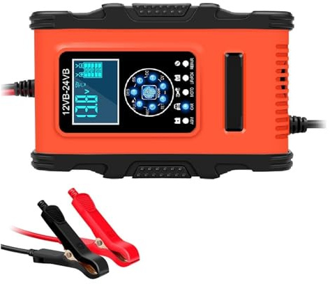 Cargador Inteligente 12V24V De Batería Coche Protección contra Sobretensión 7 Etapas Carga For Gel Calcio LiFePo4 For Motocicleta Potente Carga Rápida