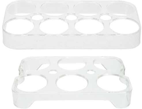 CALLARON Portauova di Plastica Multi-griglia 2 Pezzi (8+6 Scomparti) per Frigorifero, Vassoio Portauova Domestico Resistente e Stabile, Organizer per Uova da Cucina Compatibile Vari