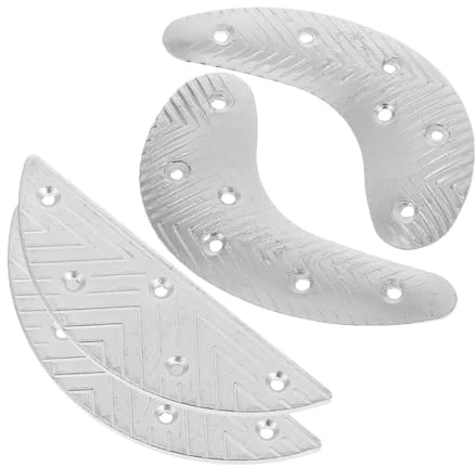 COOPHYA Plaques de Talon Métalliques Semi-Lune et Croissant 4 Pièces, Protège-Talons Robustes en Fer pour Réparation de Bottes et Chaussures de Travail, Accessoires Extérieurs Solide