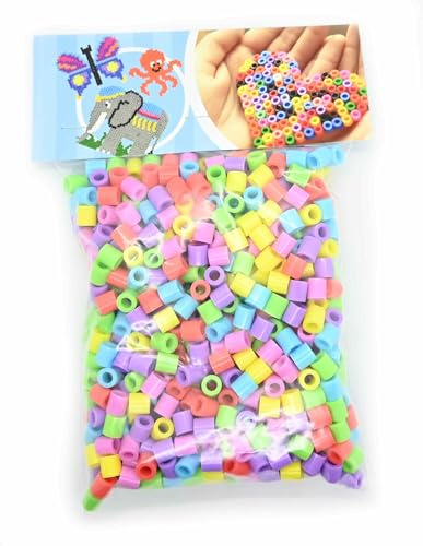 MAXI Bügelperlen Beutel mit 800 Stk Pastell-Mix Große Bügelperlen für Kleinkinder ab 3 Jahren. Made in EU