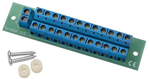 Stromverteiler 2x12 – Verteilerkasten inkl. Montagematerial, bis 8 A belastbar, kompakter Verteiler für Modellbau, Industrie, DIY-Projekte, sichere Stromkreisabsicherung