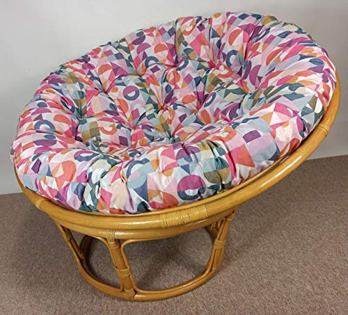 Rattan Papasansessel 110 cm cm Fb. Honig Polster Stoff California Dream IGGY Rose