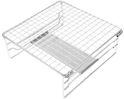 Angoily Stainless Steel Folding Bbq Grill Rack Portable Warming Rack for Outdoor Camping Cooking 7.9X7.5X3 Inches