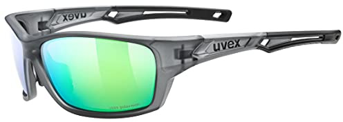 uvex sportstyle 232 P - sportglasögon för dam och herr - polariserande - tryckfri bärkomfort & perfekt passning - smoke matt/green - one size