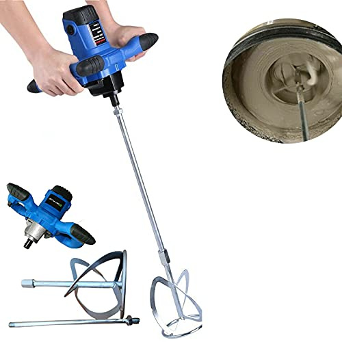 Mezclador de mortero, 2600 W, mezclador de hormigón, mortero, con gran batidor de 120 mm de diámetro, mezclador eléctrico de 6 velocidades, mezclador de mano M14
