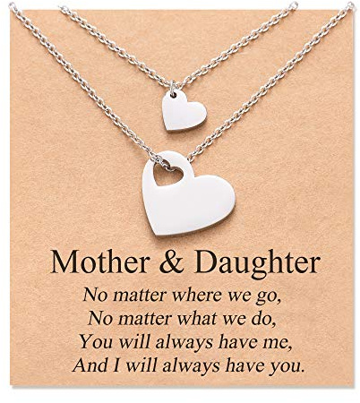 Aunis Mutter Tochter Kette 2/3 Set Passendes Herz Halskette Schmuck Geschenk für Mama Tochter
