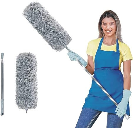ArobiaSB Microfiber Feather Duster for Cleaning Extendable 110 Inches Long for High Ceilings Home Furniture Car Telescopic Pole Feather Dusters Telescopic Duster Extendable duster