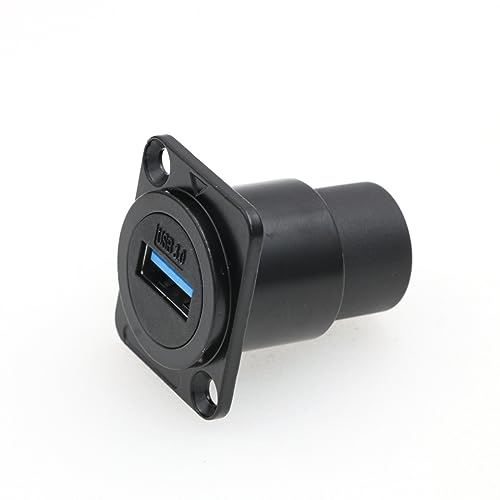 DRRI D-Type USB 3.0 to USB 3.0 Female Panel Socket Square Panel Mount Coupler Pass Through Connector