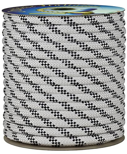 Corderie Italiane 006091752 Treccia mare multiuso giardino e fai da te, stabilizzato ai raggi U.V. resistente a intemperie e agenti atmosferici, 16 mm, 30 mt, colore bianco con spia blu