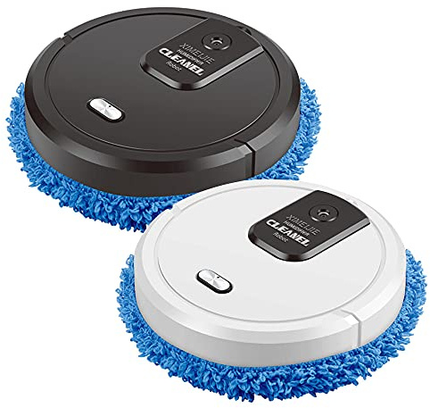 NadineDutol Robot de nettoyage, 2 en 1, aspirateur et serpillère, fonction de nettoyage humide/sec, pour sols, carreaux, tapis et poils d'animaux (blanc)