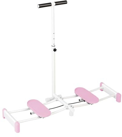 2 in 1 Beintrainingsgerät Klappbarer Beckenbodentrainer Tragbarer Innenschenkeltrainer mit Armlehne Aerobic Fitness Stepper für Home Gym Workout(Color:Pink)