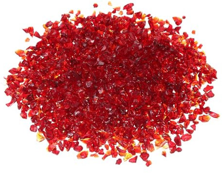 sourcing map Feuer-Glasstein, 3–6 mm hoher Glanz, reflektierend, für Kamin, Feuerstelle, Tisch, Haus, Garten, Dekoration, Vasenfüller, Landschaftsbau, Rot, 0,3 kg