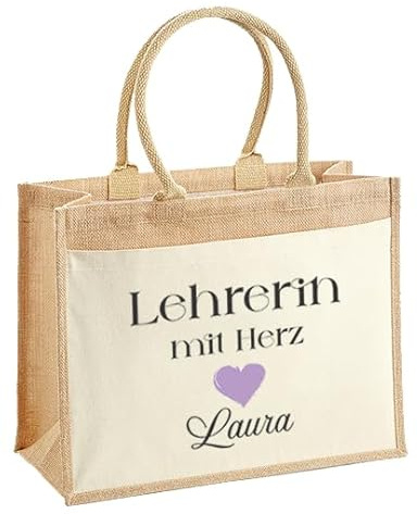 LIEBTASTISCH Jutetasche Shopper personalisiert bedruckt mit verschiedenen Berufen - Einkaufstasche stilvoll & praktisch-Jute-Tasch Jutetasche