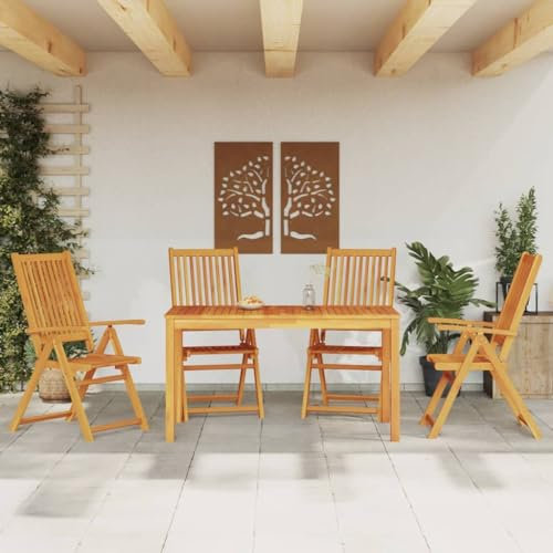Gartenmöbel-Set, 5-teilig, Massivholz, Akazie