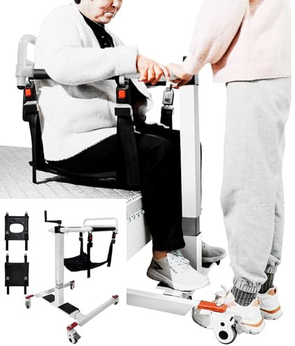 Sedia di Trasferimento per Pazienti, Regolabile in Altezza/Larghezza, Trasferimento dalla Sedia a Rotelle Auto, Sedia a Rotelle di Trasferimento, Trasferimento dal Letto alla Toilette
