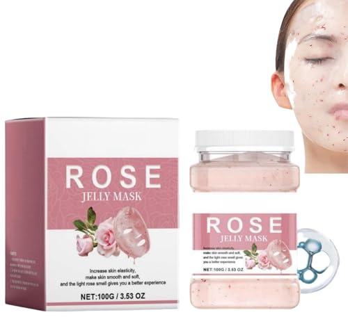 Masque en gelée, masque en gelée, masque en gelée pour le visage, masque lissant à la rose, masque facial en poudre, masques de beauté, masques de soins de la peau, nettoyage en profondeur hydratant