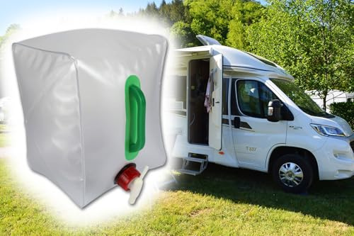 BISOMO Wasserkanister faltbar 10L, Faltkanister mit Hahn und Tragegriff, Wassersack, Wassertank für Outdoor Camping Wohnmobil Garten Picknick
