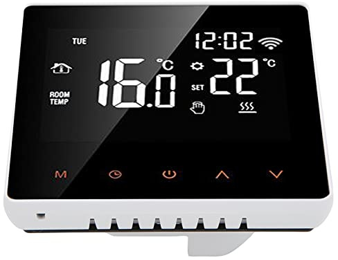 Termostato LCD ME81H per Riscaldamento a Pavimento Elettrico e Ad Acqua - 230 V, Diverse Opzioni di (pulsante arancione con retro bianco 16A)