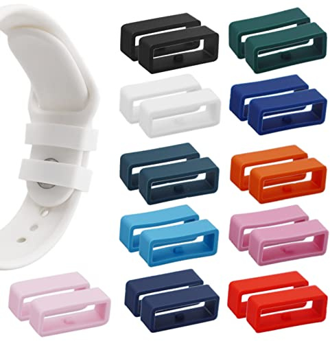 REBECASKYENS Correa de repuesto de goma para reloj de pulsera, soporte y retenedor de silicona para reloj inteligente, cierre de anillas, 22mm
