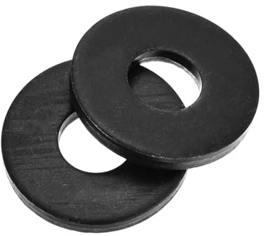 sourcing map 20 rondelle piatte in acciaio al carbonio, M12 x 32 x 4 mm, rondelle nere ossidate di grado 8.8, guarnizioni di tenuta ad anello piatto per viti, bulloni, riparazione di macchinari,