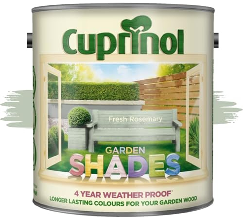 AOC24 Garden Fence Shade Paint - Exterior Wood Paint for Sheds, Fences - Water-Based, Quick Drying 1 Hour - Use on Wood, Terracotta, Stone, Brick - Outdoor Garden (Fresh Rosemary, 2.5 Liters)