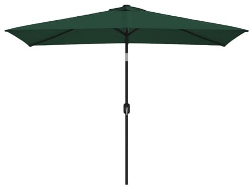 Tidyard Parasol 200 x 300 cm Vert Rectangulaire Pare-Soleil Pliable, Parasol de Jardin pour Terrasse, Balcon, Plage, Piscine