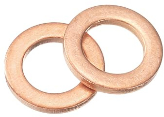 QUARKZMAN Rondella Piatta M8, 36 Pezzi Rondelle Piatte in Rame 13mm Diametro Esterno 1.5mm Spessore Anello di Tenuta metallo per Viti Bulloni Dadi