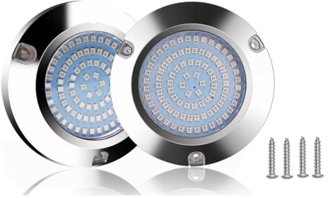 Fangxuee Lámpara LED para Marinos de 120 W, de Acero Inoxidable, IP68, Luz Subacuática para Barcos, Barcos de Agua Salada, Accesorios para RVs